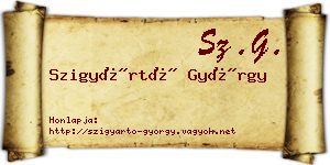 Szigyártó György névjegykártya